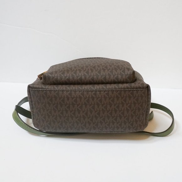 Michael Kors Medium Backpack MK Brown Green - Picture 5 of 11